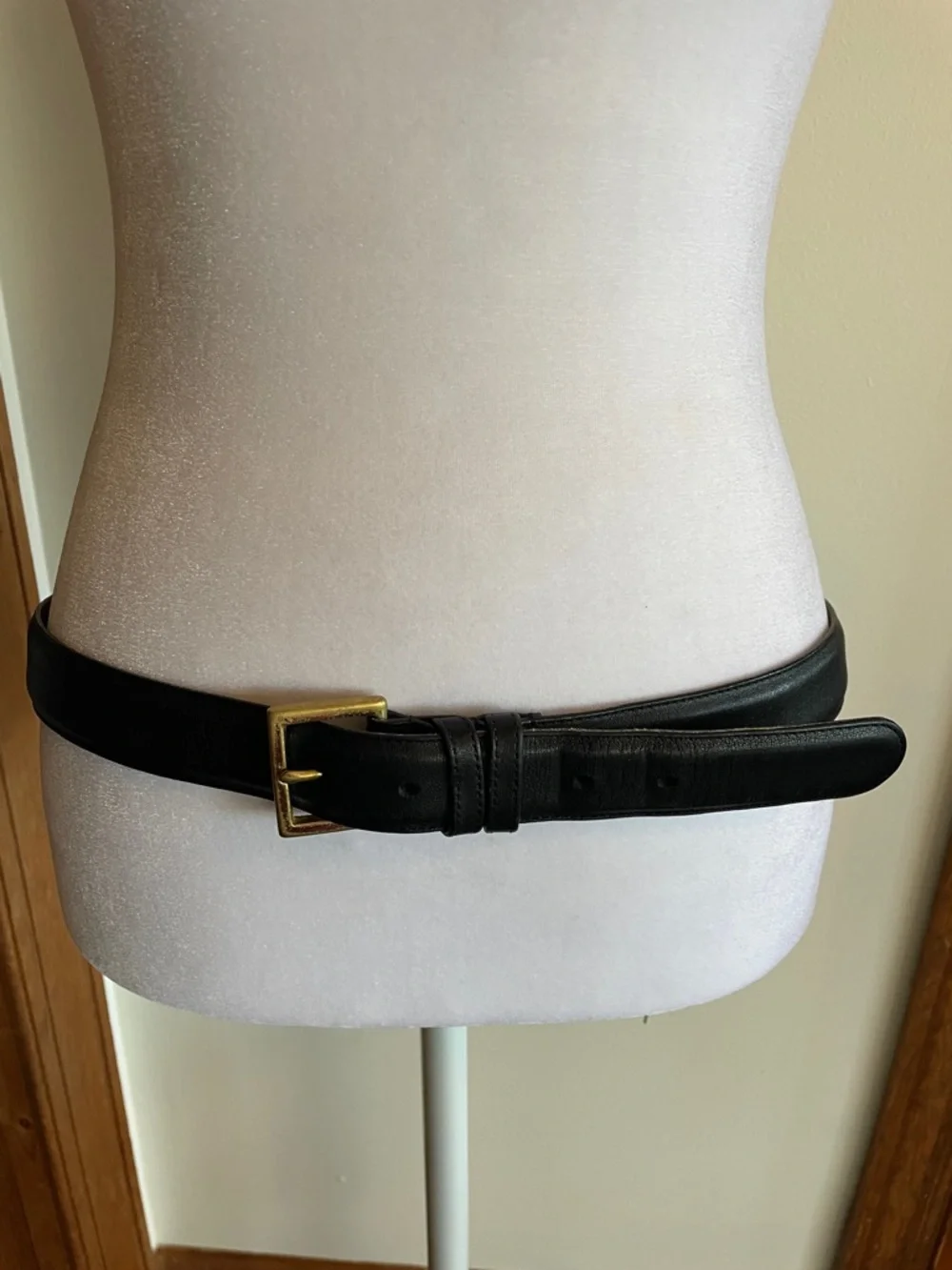 COACH Black Leather Belt 7600 with Brass Buckle Unisex 36